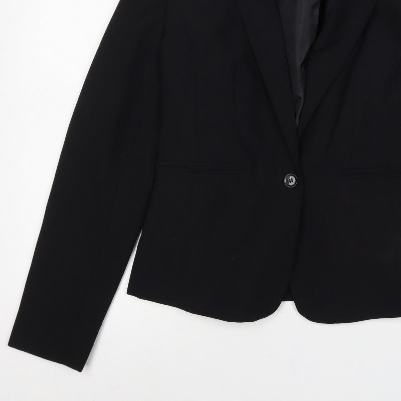 Primark Women’s Black UK 14 One Button Tailored Lined Blazer