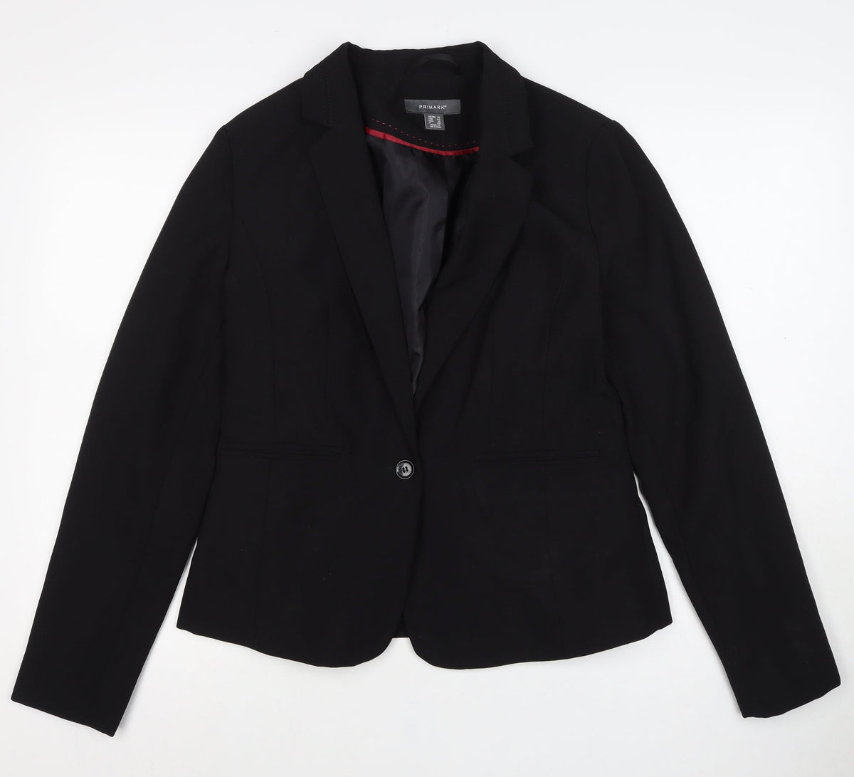 Primark Women’s Black UK 14 One Button Tailored Lined Blazer