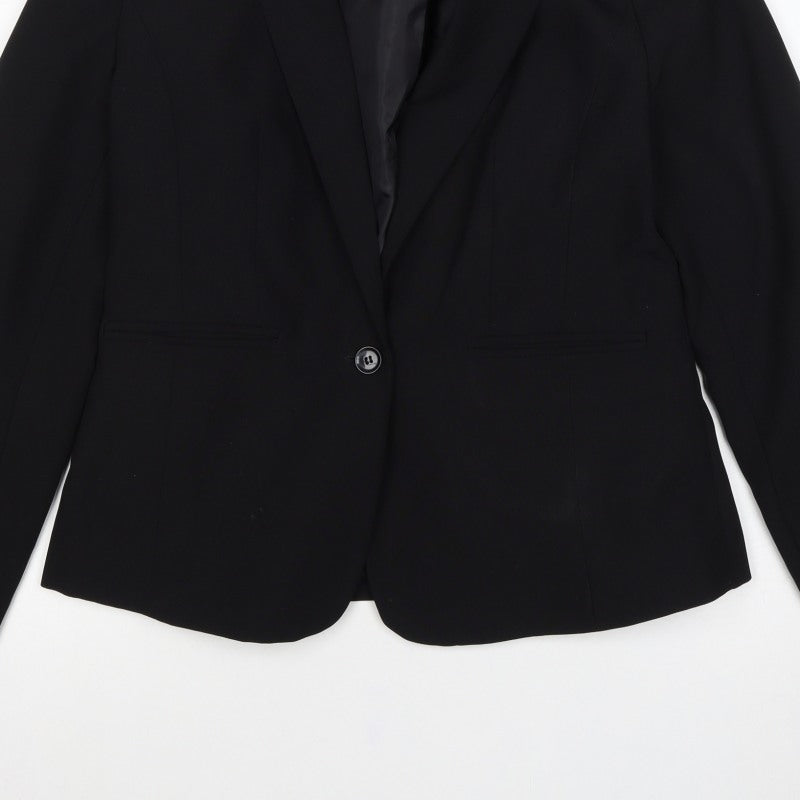 Primark Women’s Black UK 14 One Button Tailored Lined Blazer