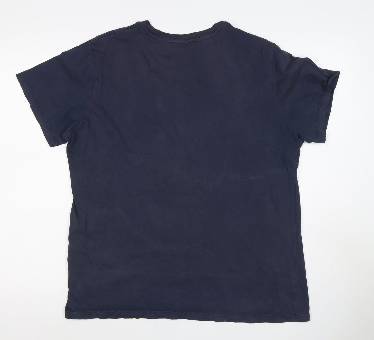 Levi's Mens Blue L Red Batwing Logo Graphic Crew Neck T-Shirt