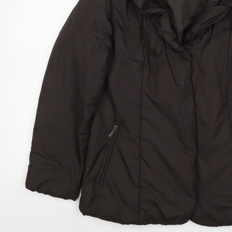 David Barry Women’s Black UK 12 Puffer Jacket Padded Zip Winter