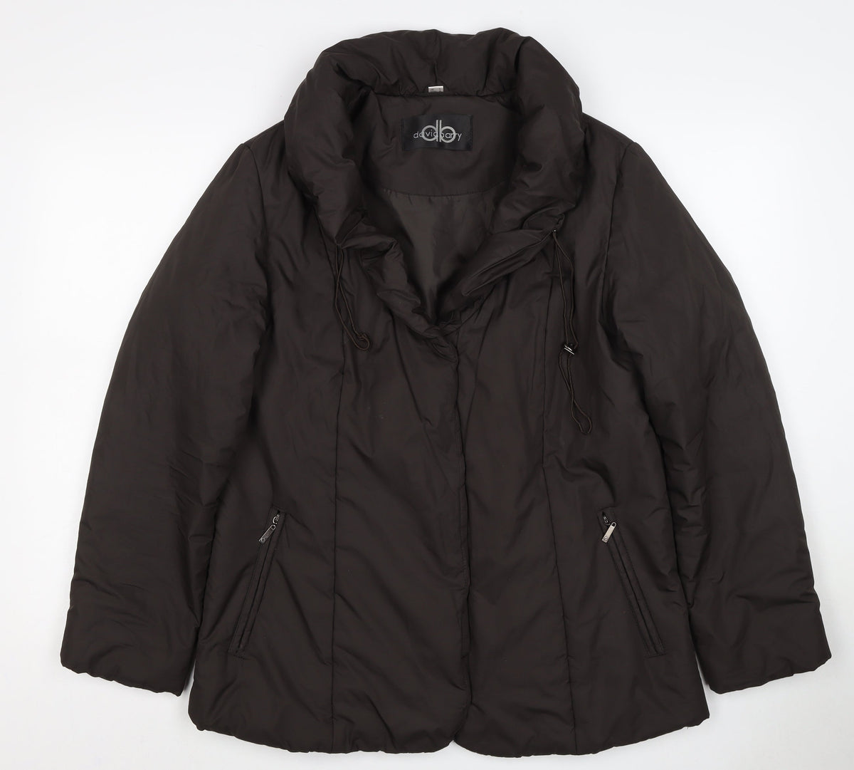 David Barry Women’s Black UK 12 Puffer Jacket Padded Zip Winter
