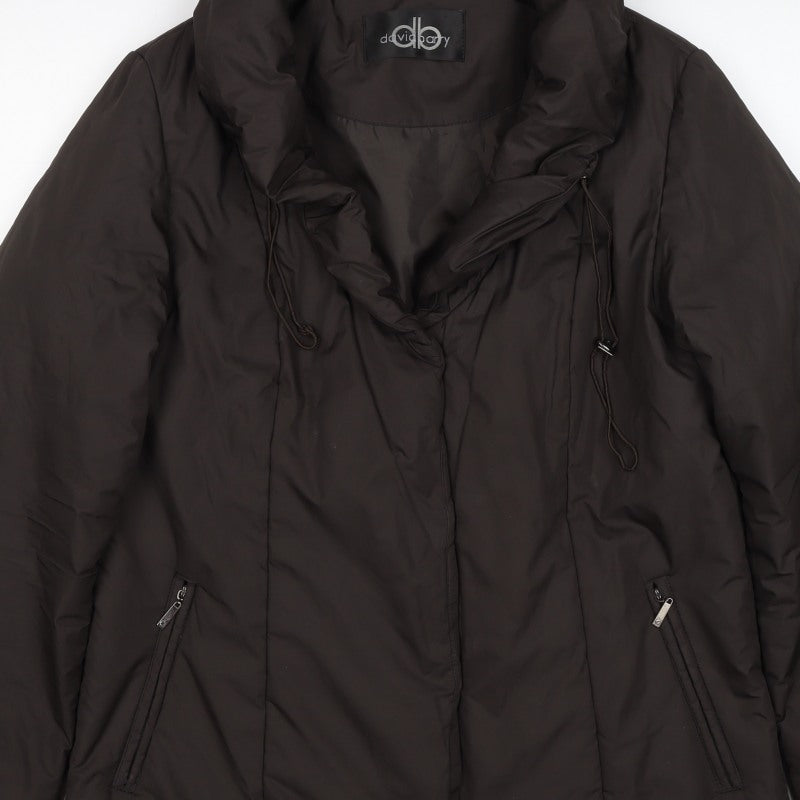 David Barry Women’s Black UK 12 Puffer Jacket Padded Zip Winter