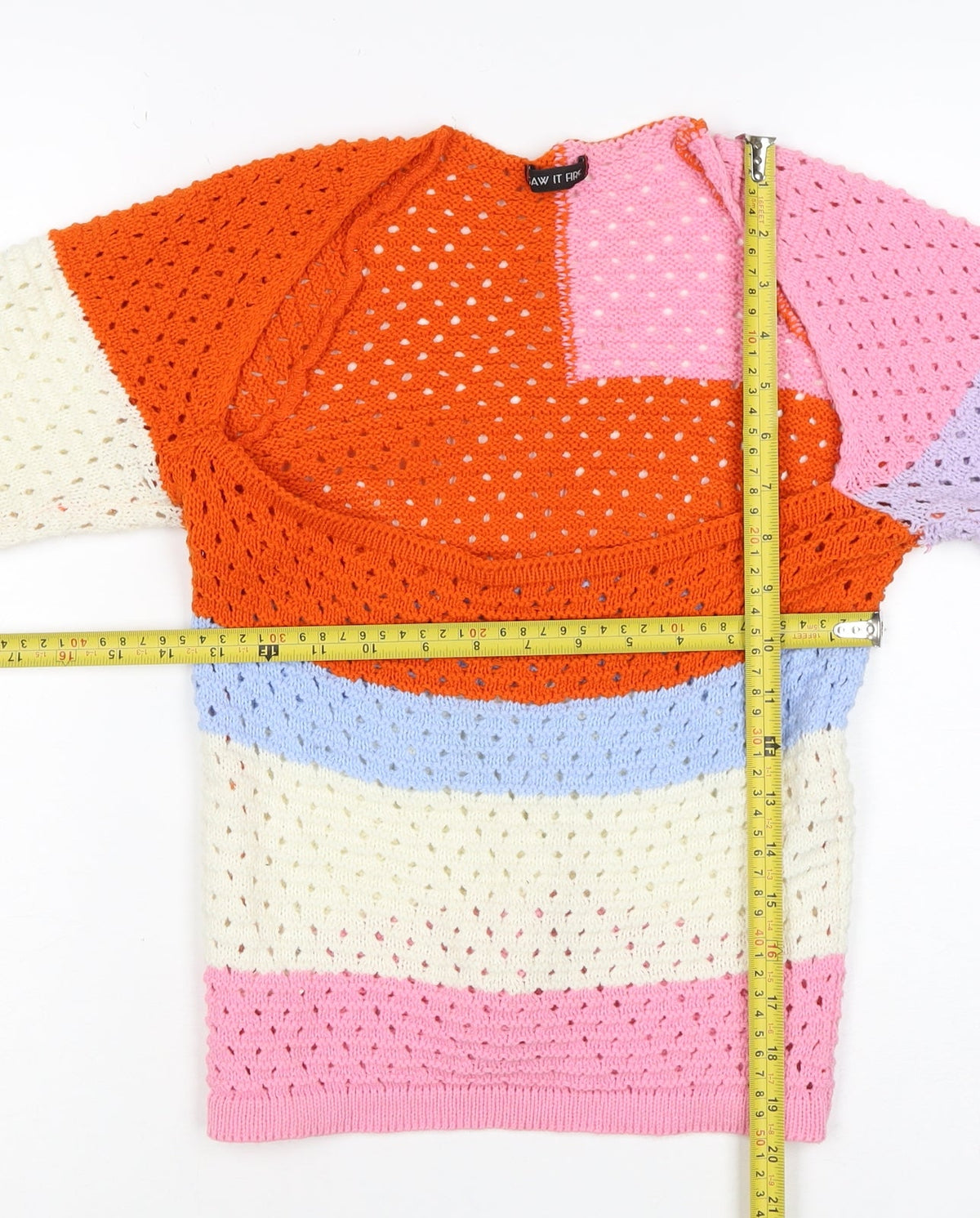 Saw It First Women’s Multicoloured M Open Knit Scoop Neck Jumper
