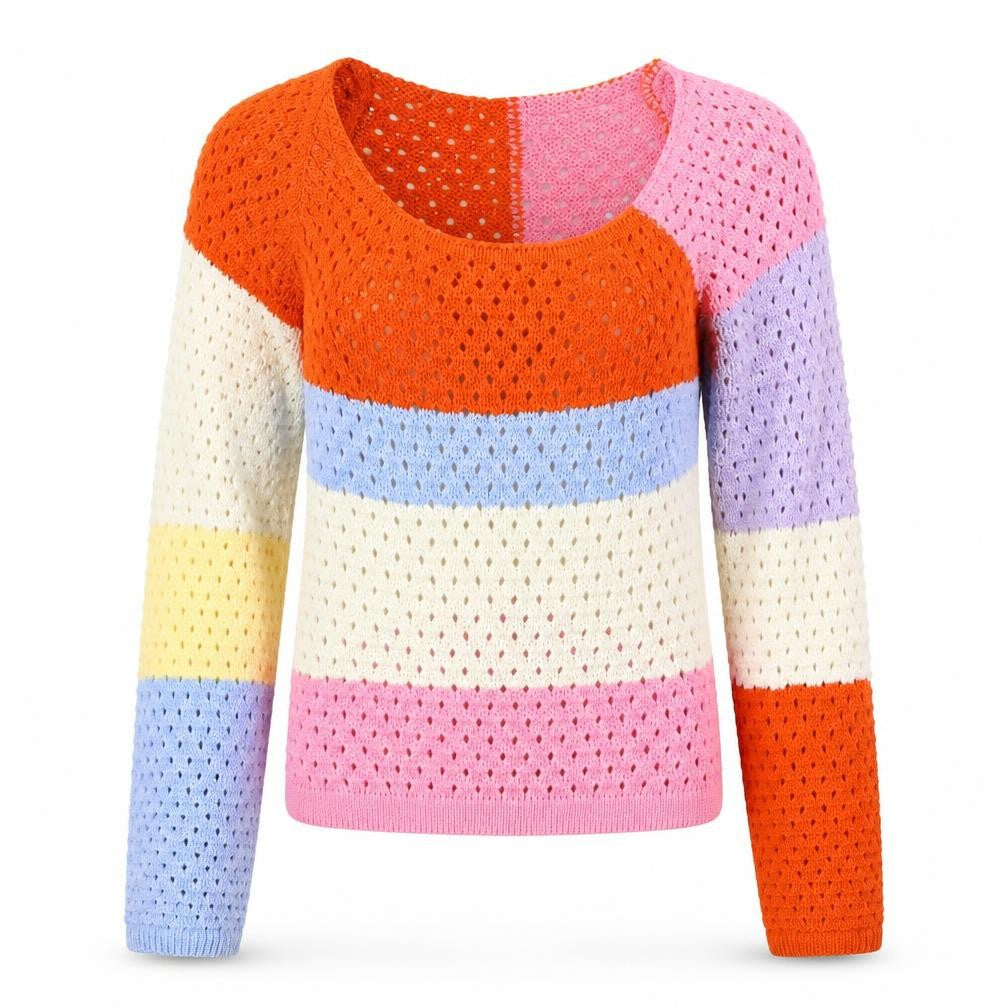Saw It First Women’s Multicoloured M Open Knit Scoop Neck Jumper