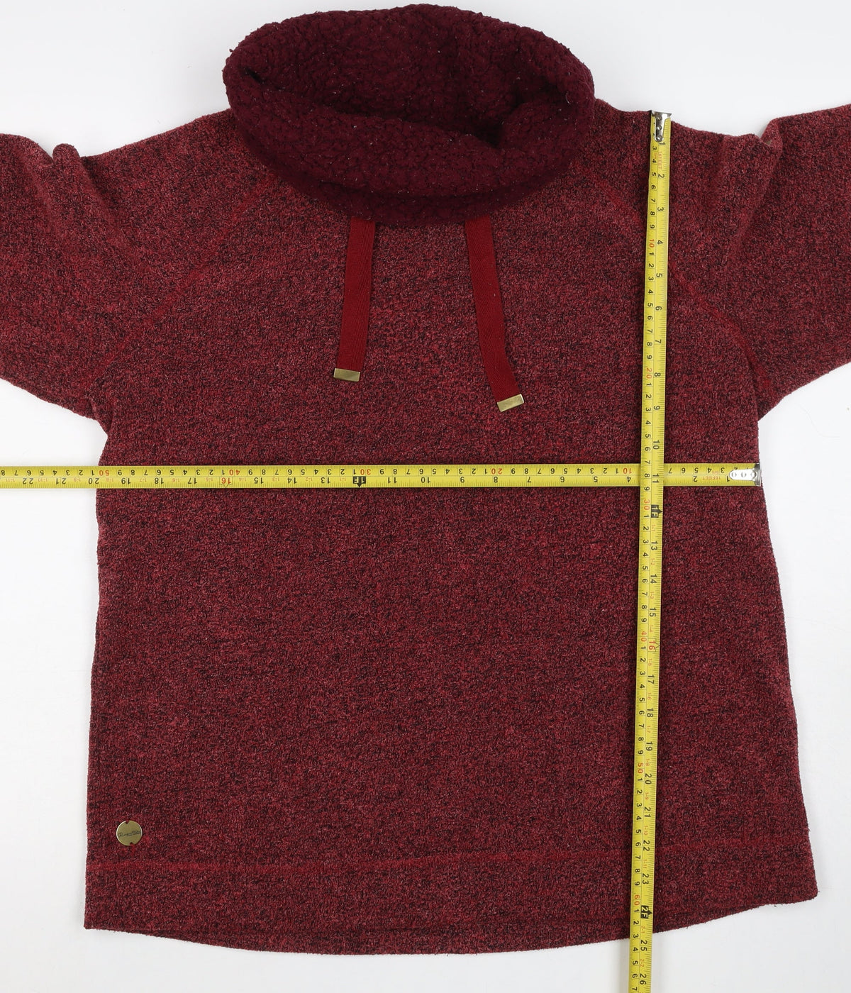 Regatta Women Red UK 14 Cowl Neck Drawstring Fleece Pullover Sweatshirt