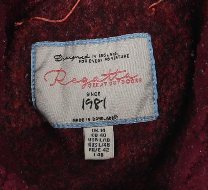 Regatta Women Red UK 14 Cowl Neck Drawstring Fleece Pullover Sweatshirt