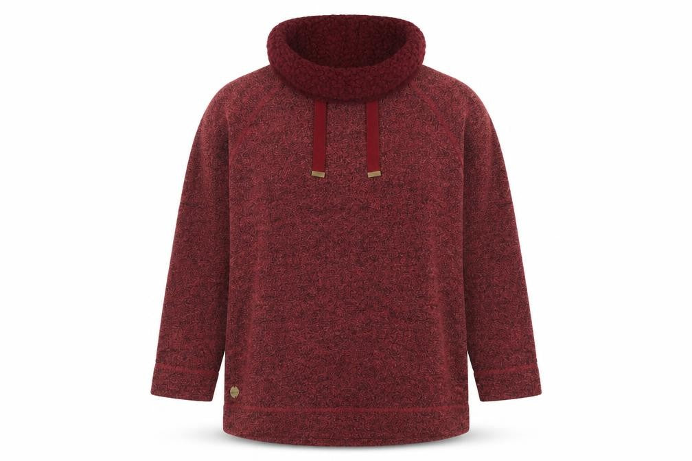 Regatta Women Red UK 14 Cowl Neck Drawstring Fleece Pullover Sweatshirt