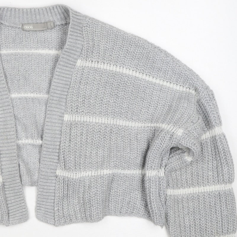 ASOS Women’s Grey Chunky Knit Open Cardigan UK 8 Long Sleeve