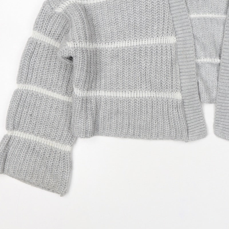 ASOS Women’s Grey Chunky Knit Open Cardigan UK 8 Long Sleeve