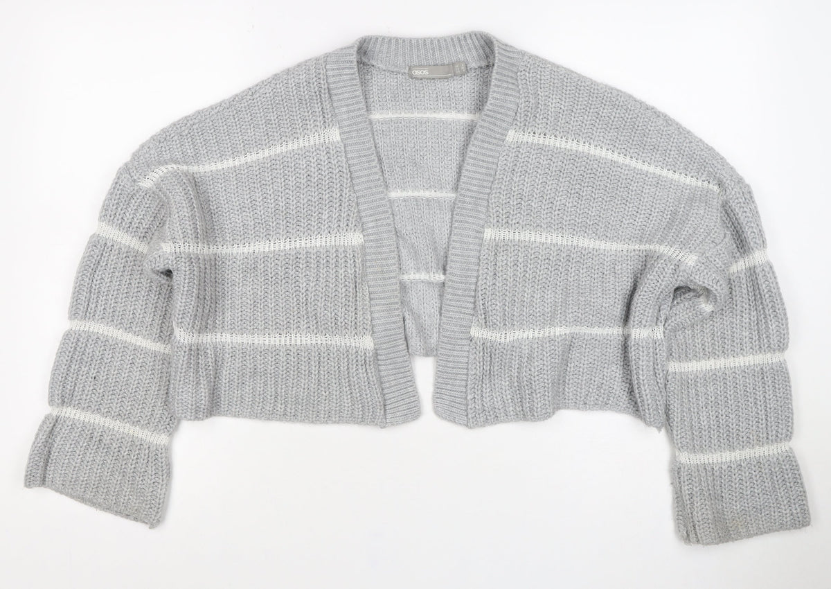 ASOS Women’s Grey Chunky Knit Open Cardigan UK 8 Long Sleeve