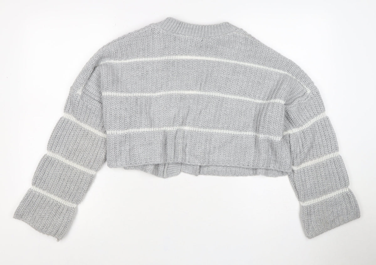ASOS Women’s Grey Chunky Knit Open Cardigan UK 8 Long Sleeve