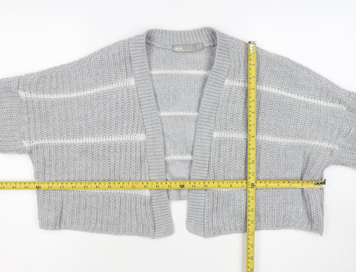 ASOS Women’s Grey Chunky Knit Open Cardigan UK 8 Long Sleeve