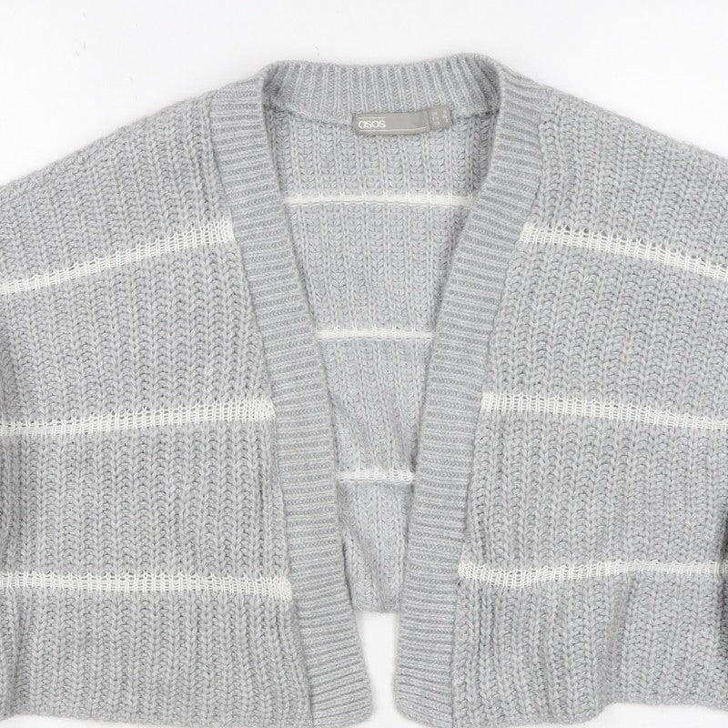 ASOS Women’s Grey Chunky Knit Open Cardigan UK 8 Long Sleeve