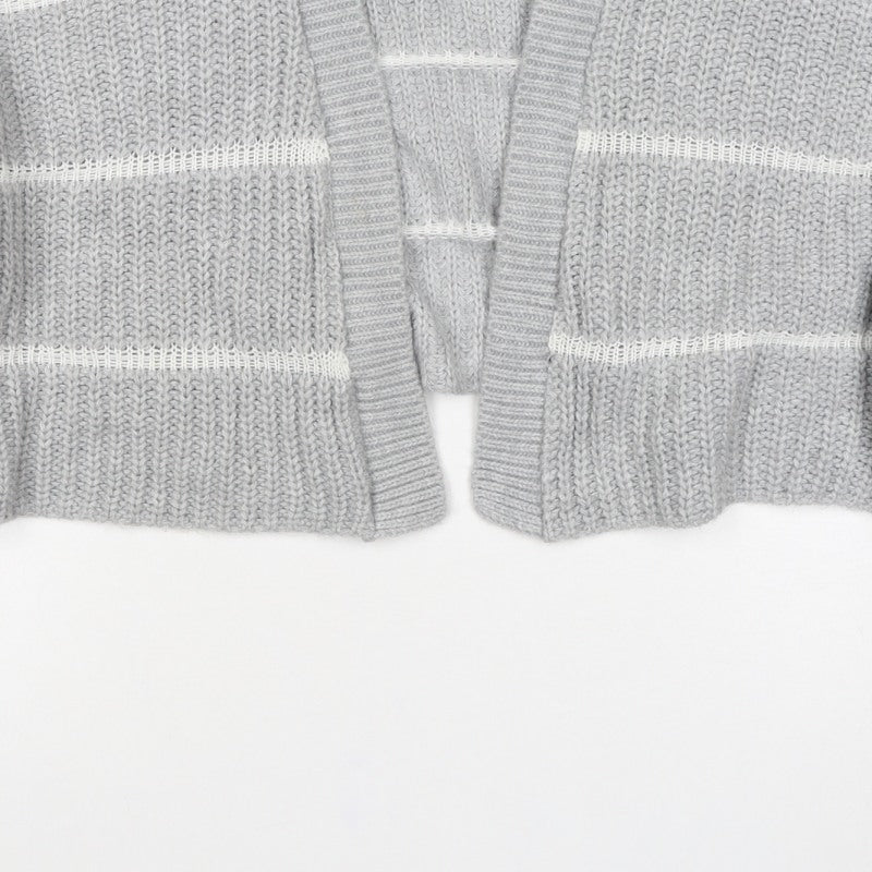 ASOS Women’s Grey Chunky Knit Open Cardigan UK 8 Long Sleeve