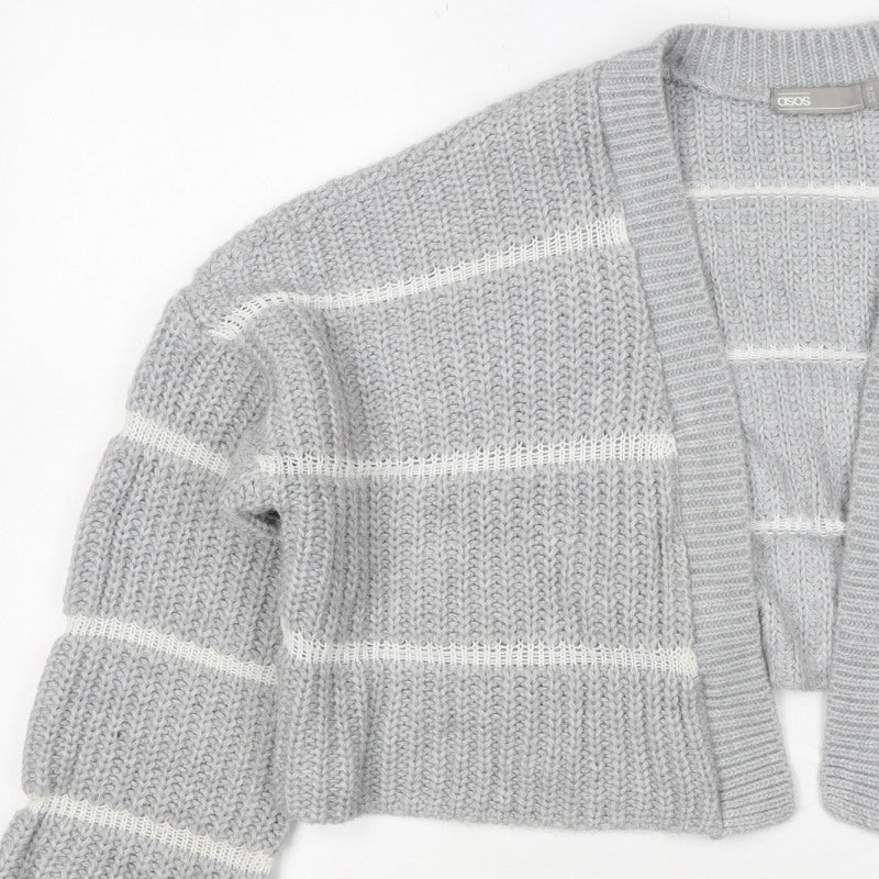 ASOS Women’s Grey Chunky Knit Open Cardigan UK 8 Long Sleeve