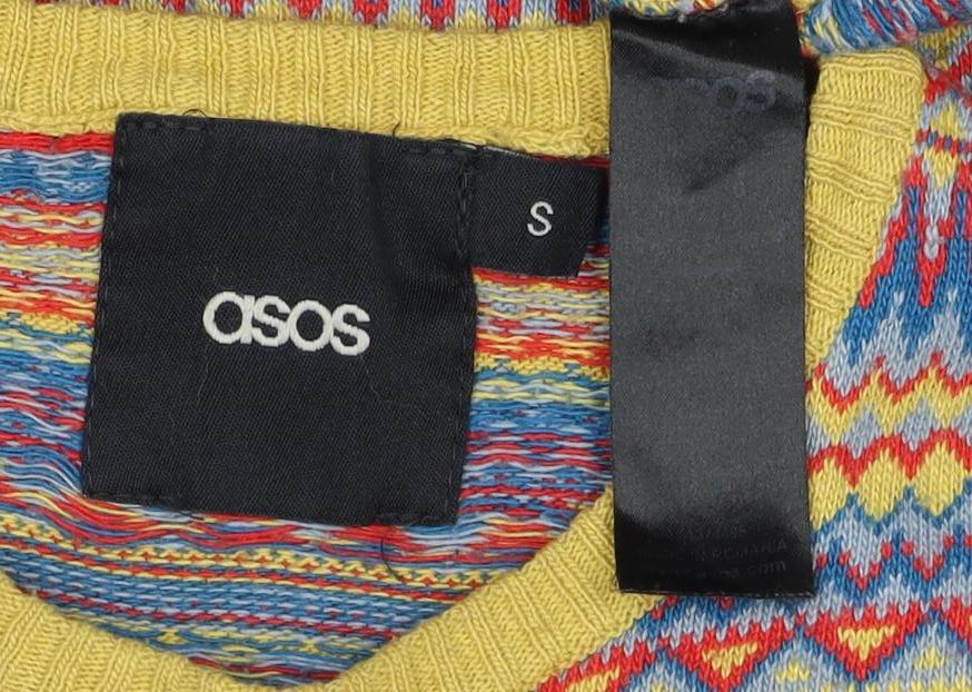 ASOS Men’s Multicoloured Fair Isle Crew Neck Pullover Jumper Size S