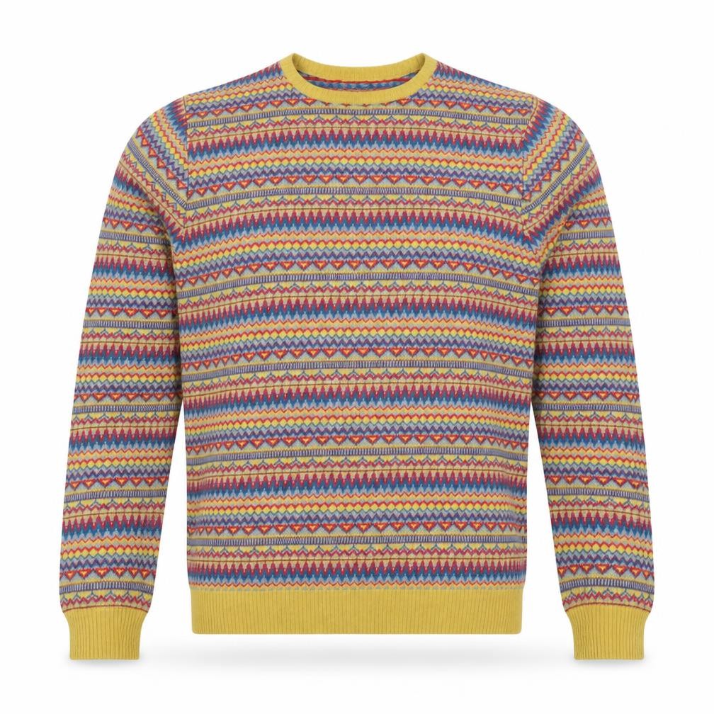 ASOS Men’s Multicoloured Fair Isle Crew Neck Pullover Jumper Size S