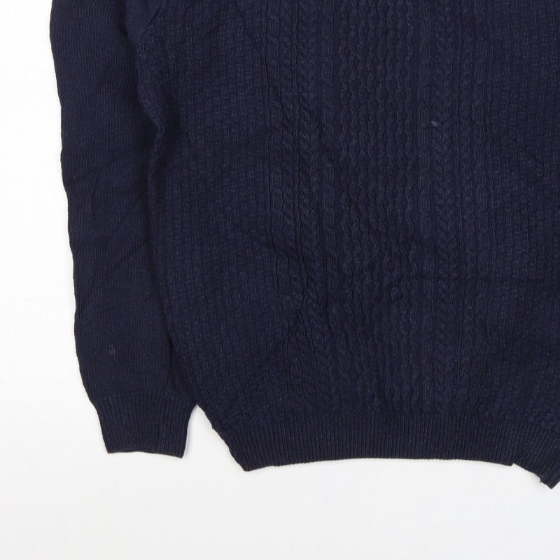 Topman Men’s Blue S Cable Knit Crew Neck Pullover Jumper