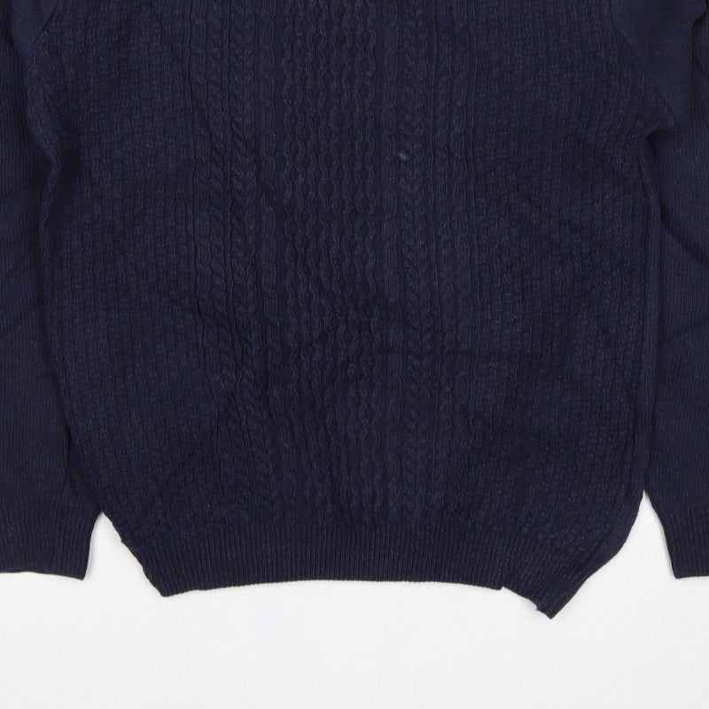 Topman Men’s Blue S Cable Knit Crew Neck Pullover Jumper