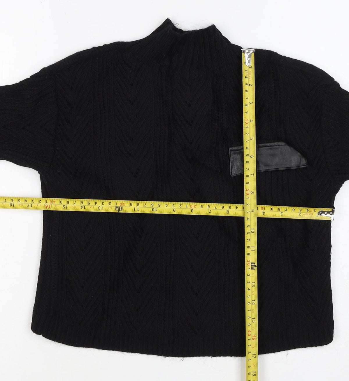 River Island Women Black XS Cable Knit Roll Neck Jumper