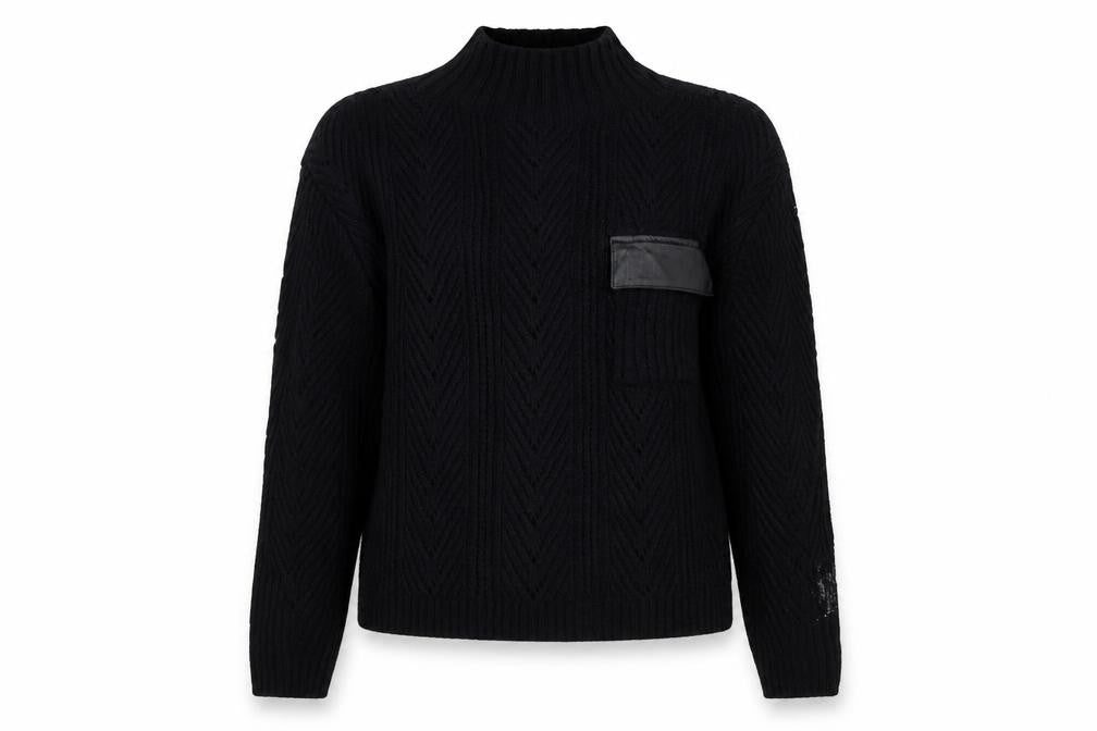 River Island Women Black XS Cable Knit Roll Neck Jumper