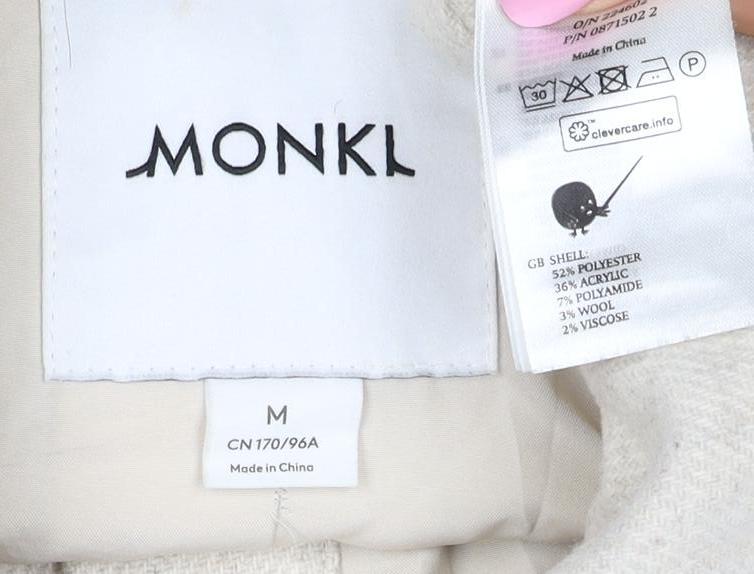 Monki Women Beige M Snap Front Utility Jacket Pockets Long Sleeve
