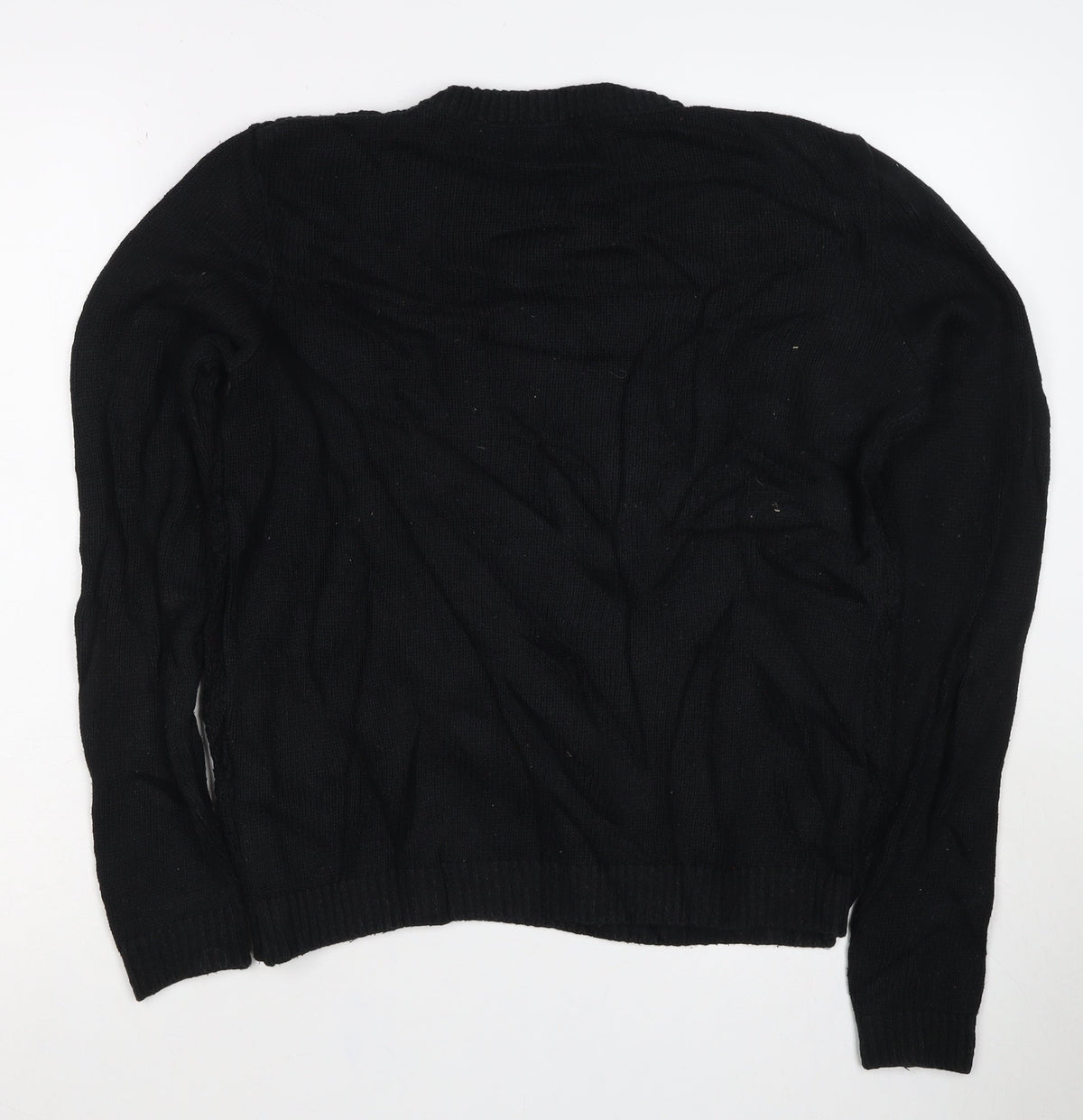Topman Men’s Black S Cable Knit Crew Neck Pullover Jumper