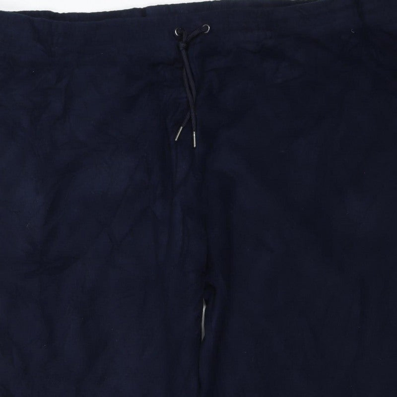 Marks and Spencer Men's Blue 2XL Short Track Pants Drawstring