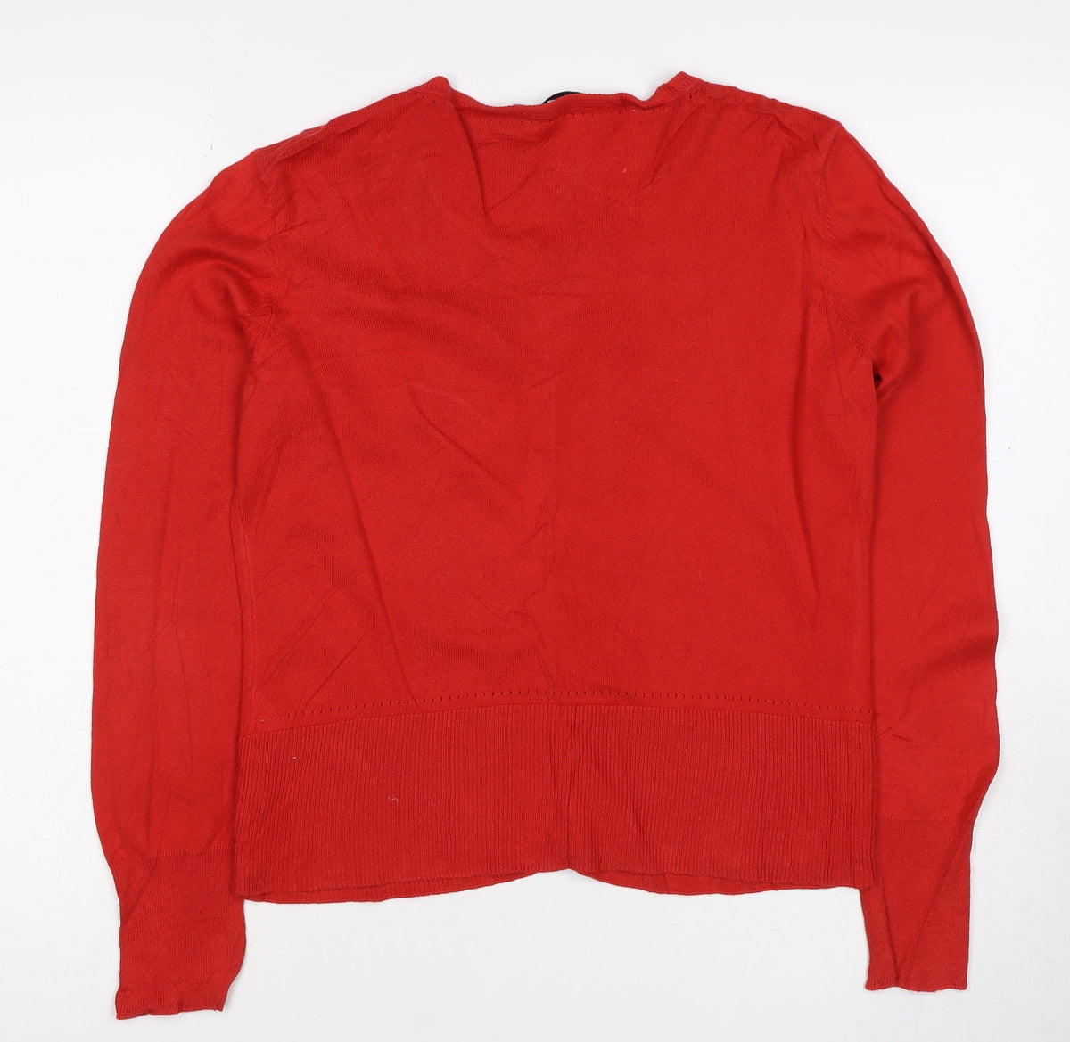 Oasis Women’s Red Cotton Button Front Long Sleeve Cardigan Size M
