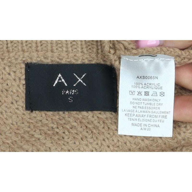AX Paris Women’s Beige S Belted Wrap Knit Jumper
