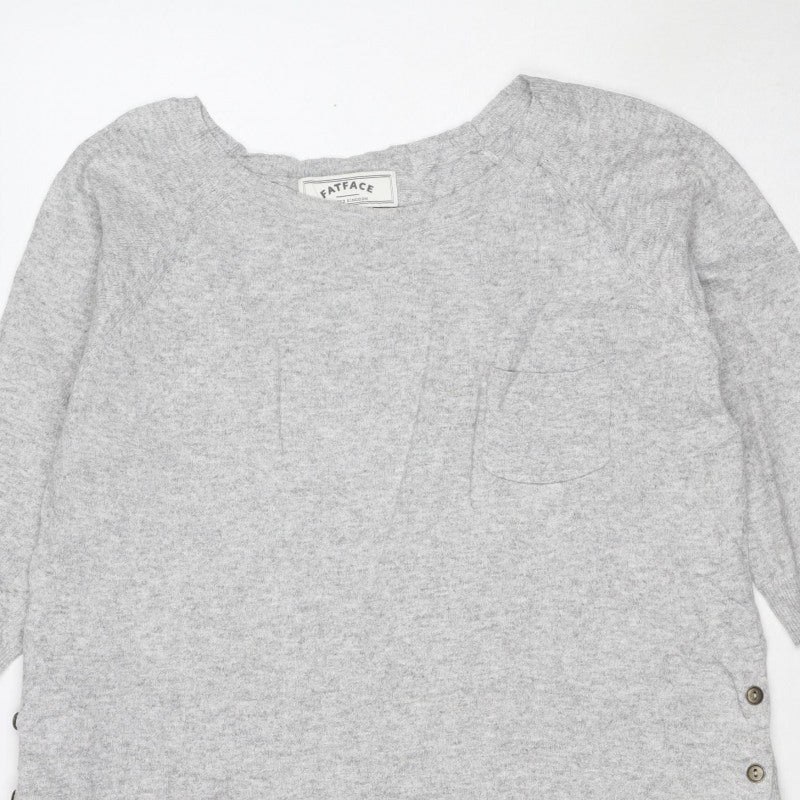 FatFace Women’s Grey Size 12 Button-Up Knit Long Sleeve Cardigan