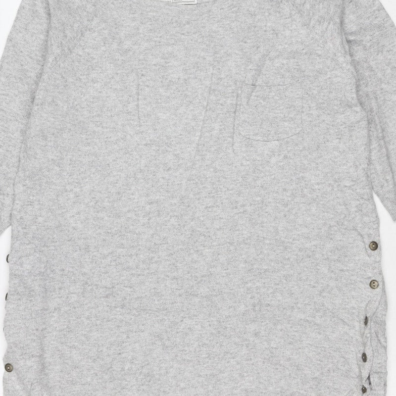 FatFace Women’s Grey Size 12 Button-Up Knit Long Sleeve Cardigan