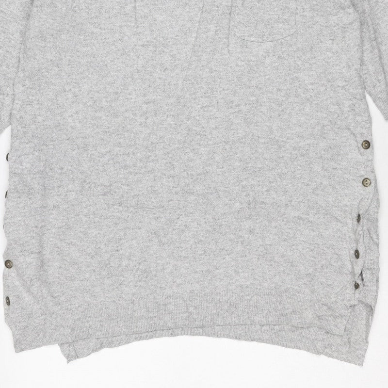 FatFace Women’s Grey Size 12 Button-Up Knit Long Sleeve Cardigan