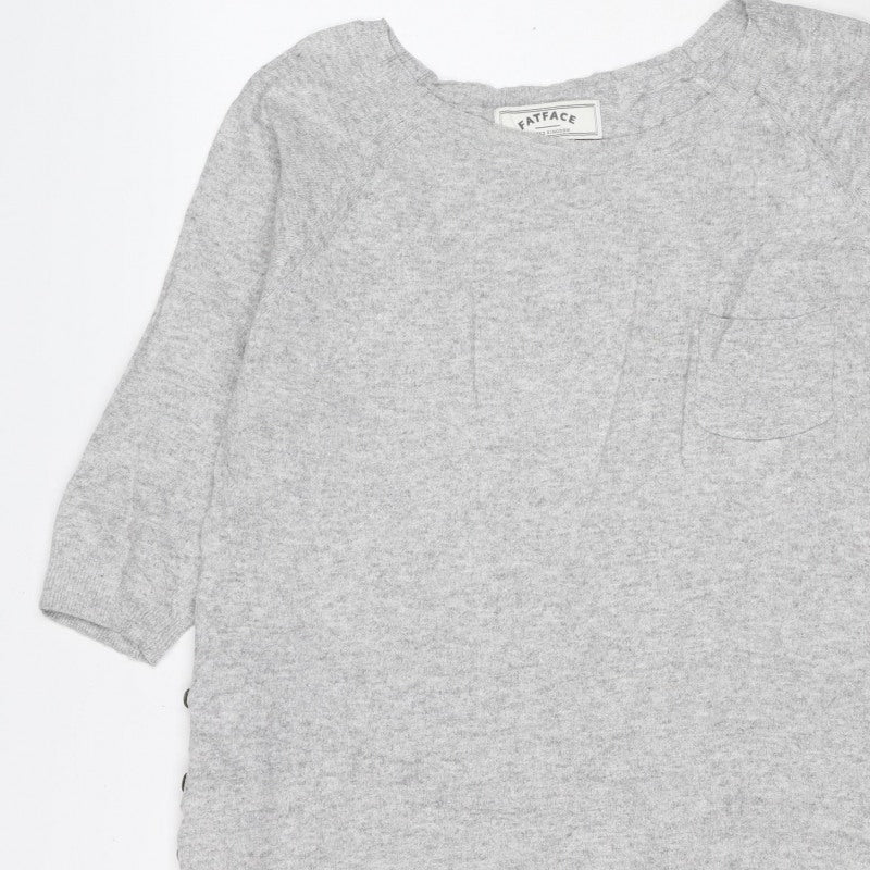 FatFace Women’s Grey Size 12 Button-Up Knit Long Sleeve Cardigan