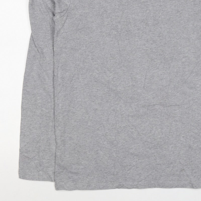 ASOS Men’s Grey XL Mock Neck Short Sleeve Cotton T-Shirt