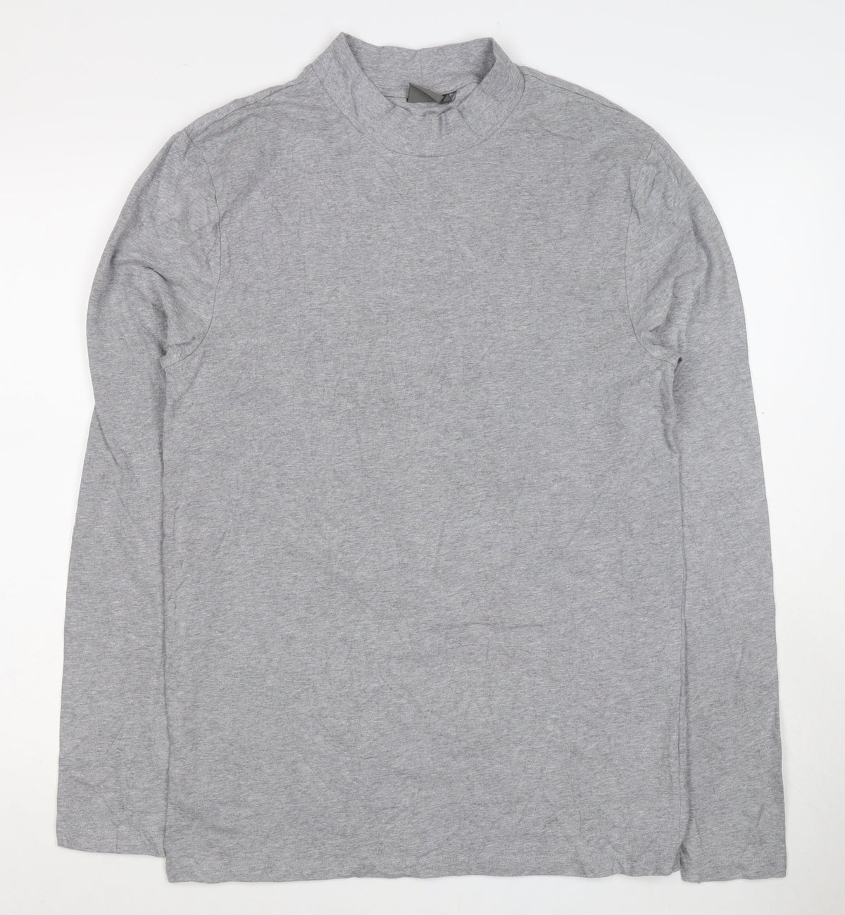 ASOS Men’s Grey XL Mock Neck Short Sleeve Cotton T-Shirt