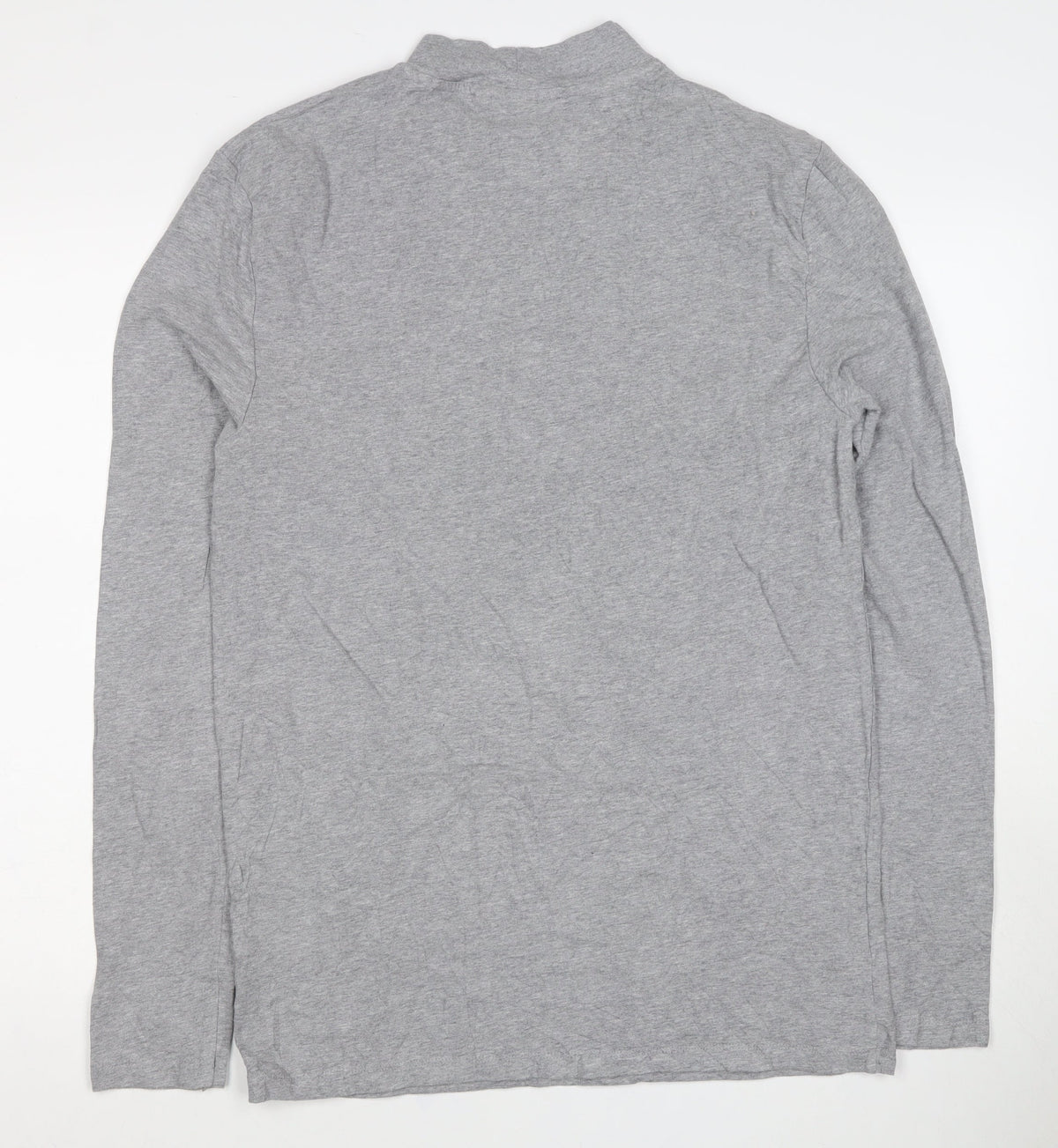 ASOS Men’s Grey XL Mock Neck Short Sleeve Cotton T-Shirt