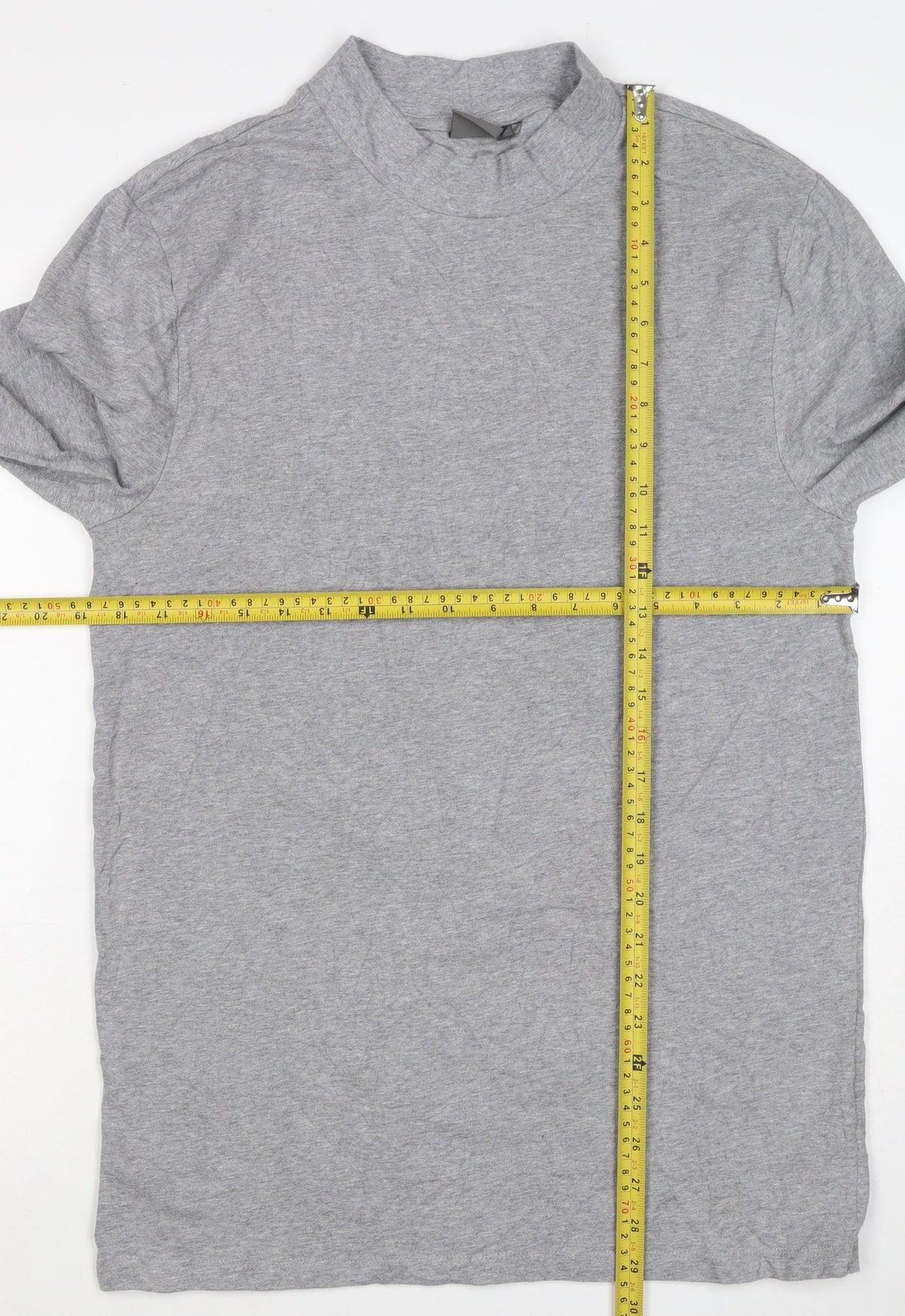 ASOS Men’s Grey XL Mock Neck Short Sleeve Cotton T-Shirt