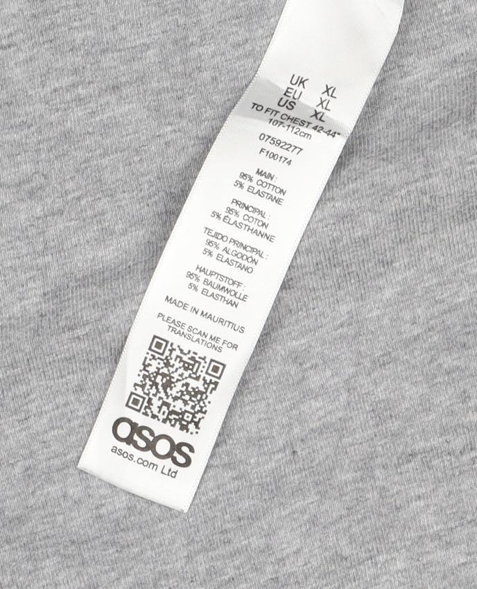 ASOS Men’s Grey XL Mock Neck Short Sleeve Cotton T-Shirt