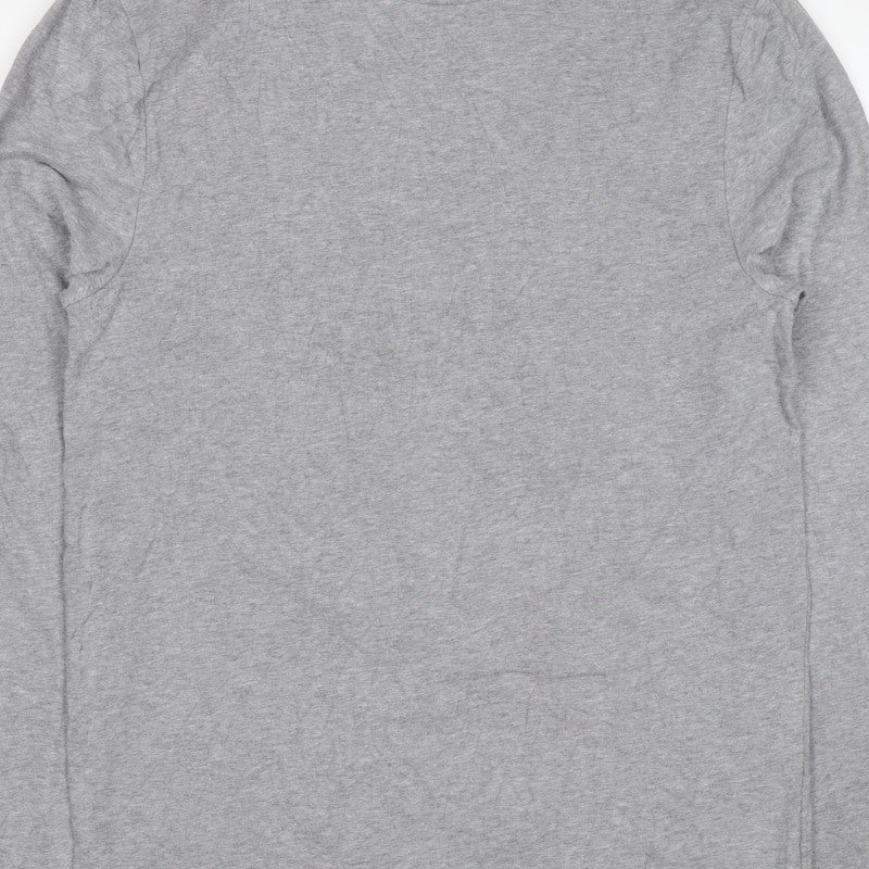 ASOS Men’s Grey XL Mock Neck Short Sleeve Cotton T-Shirt