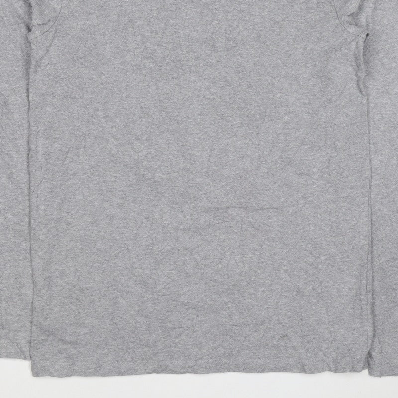 ASOS Men’s Grey XL Mock Neck Short Sleeve Cotton T-Shirt