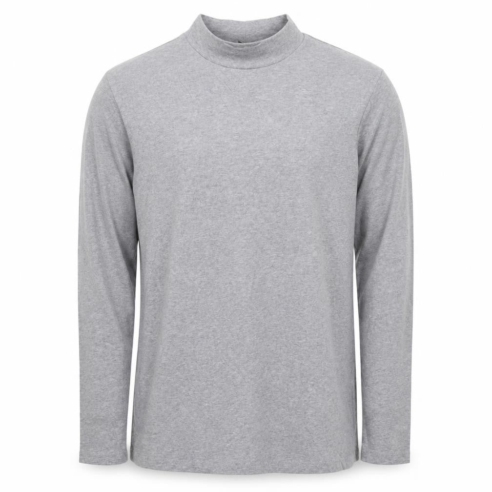 ASOS Men’s Grey XL Mock Neck Short Sleeve Cotton T-Shirt
