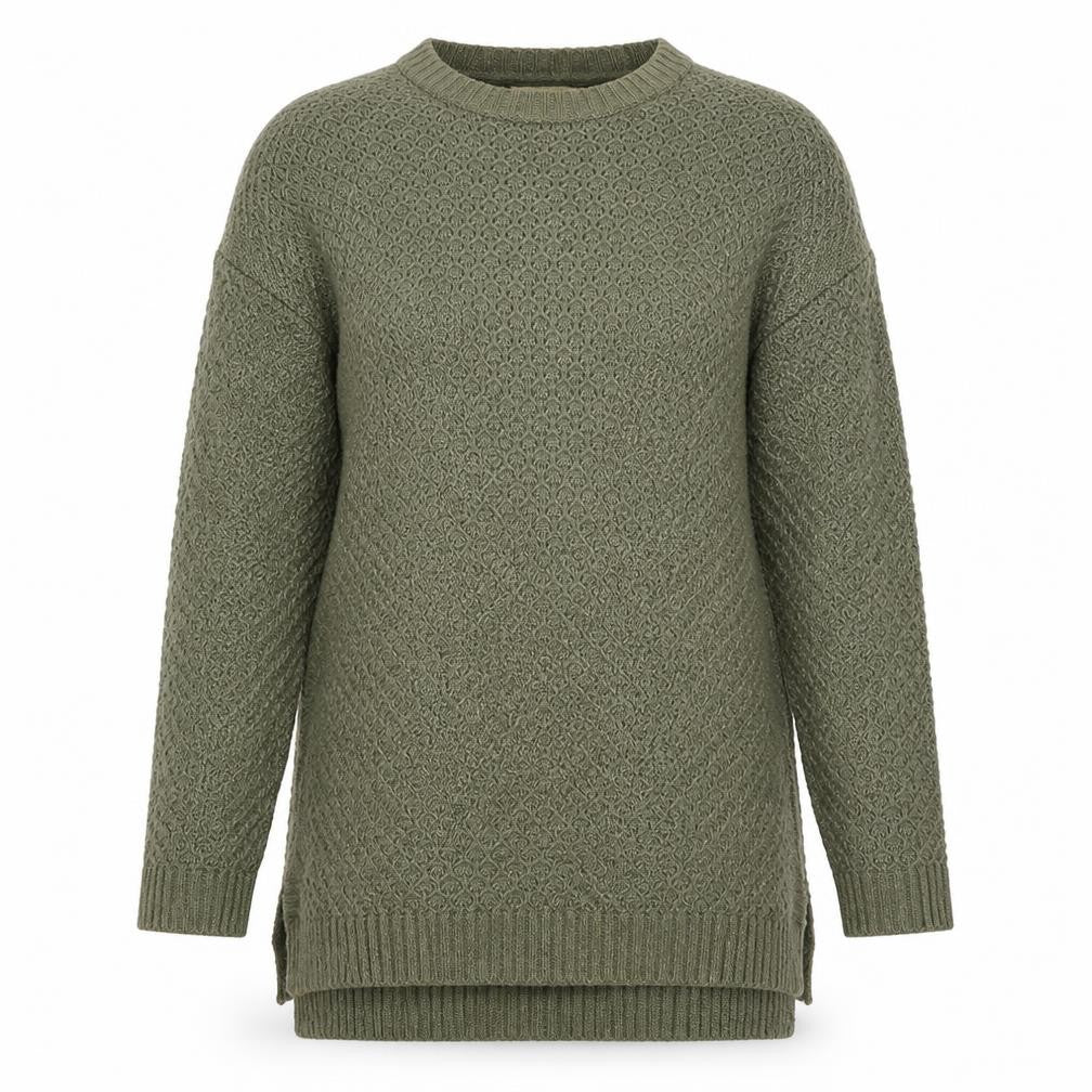 FatFace Women’s Green Size 10 Longline Open Knit Tunic Jumper