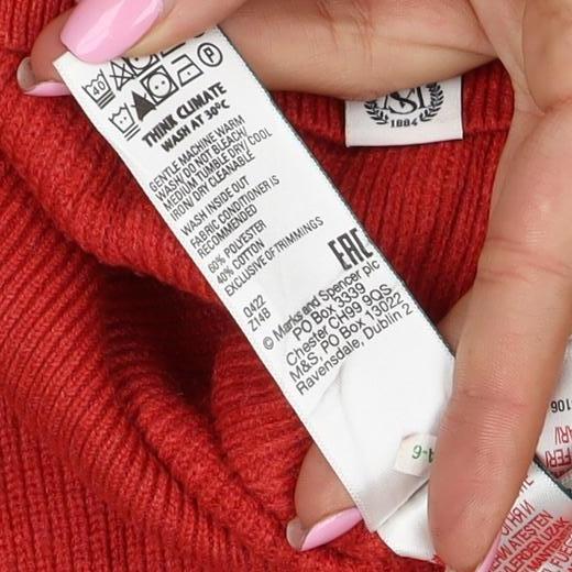 M&S Men’s Red M Half Zip High Neck Cotton Blend Jumper