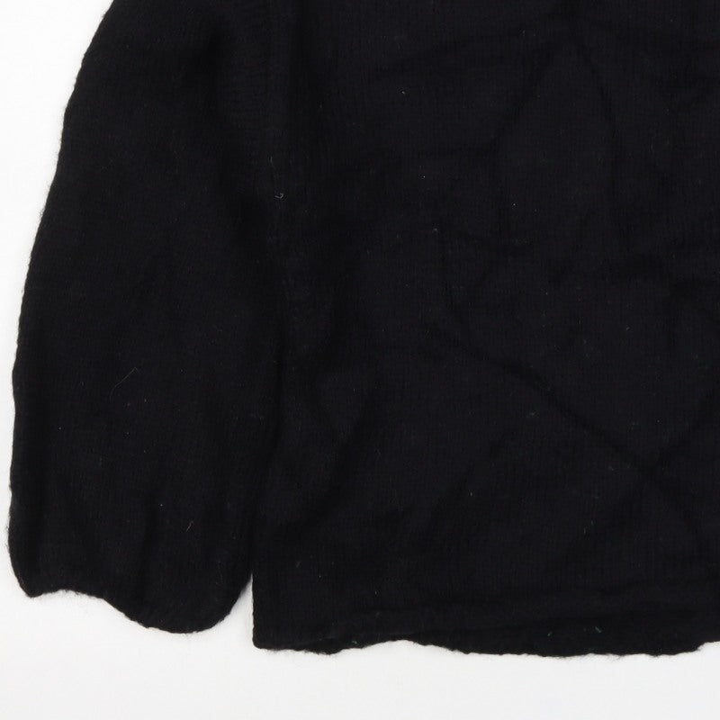 Nasty Gal Women's Black S Balloon Sleeve Mock Neck Knit Jumper