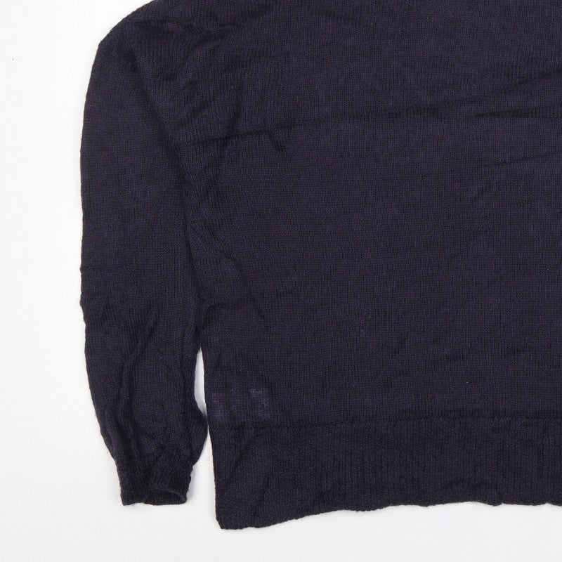 Laura Ashley Women’s Blue UK 12 Roll Neck Cable Knit Jumper