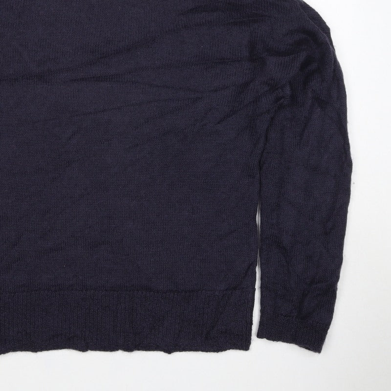 Laura Ashley Women’s Blue UK 12 Roll Neck Cable Knit Jumper