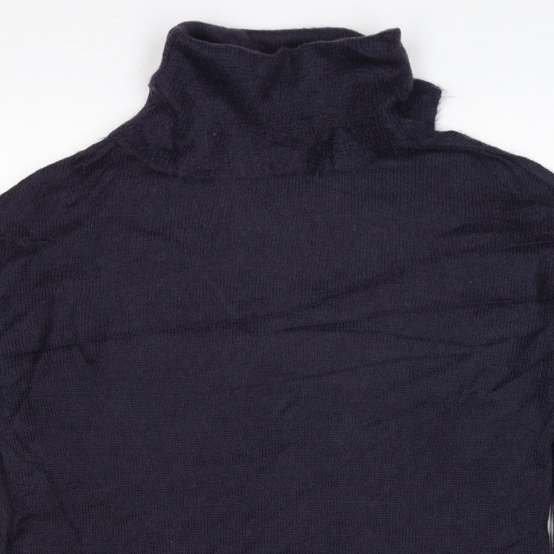 Laura Ashley Women’s Blue UK 12 Roll Neck Cable Knit Jumper