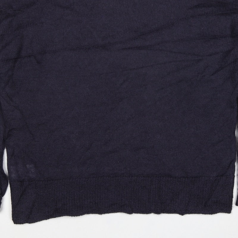 Laura Ashley Women’s Blue UK 12 Roll Neck Cable Knit Jumper